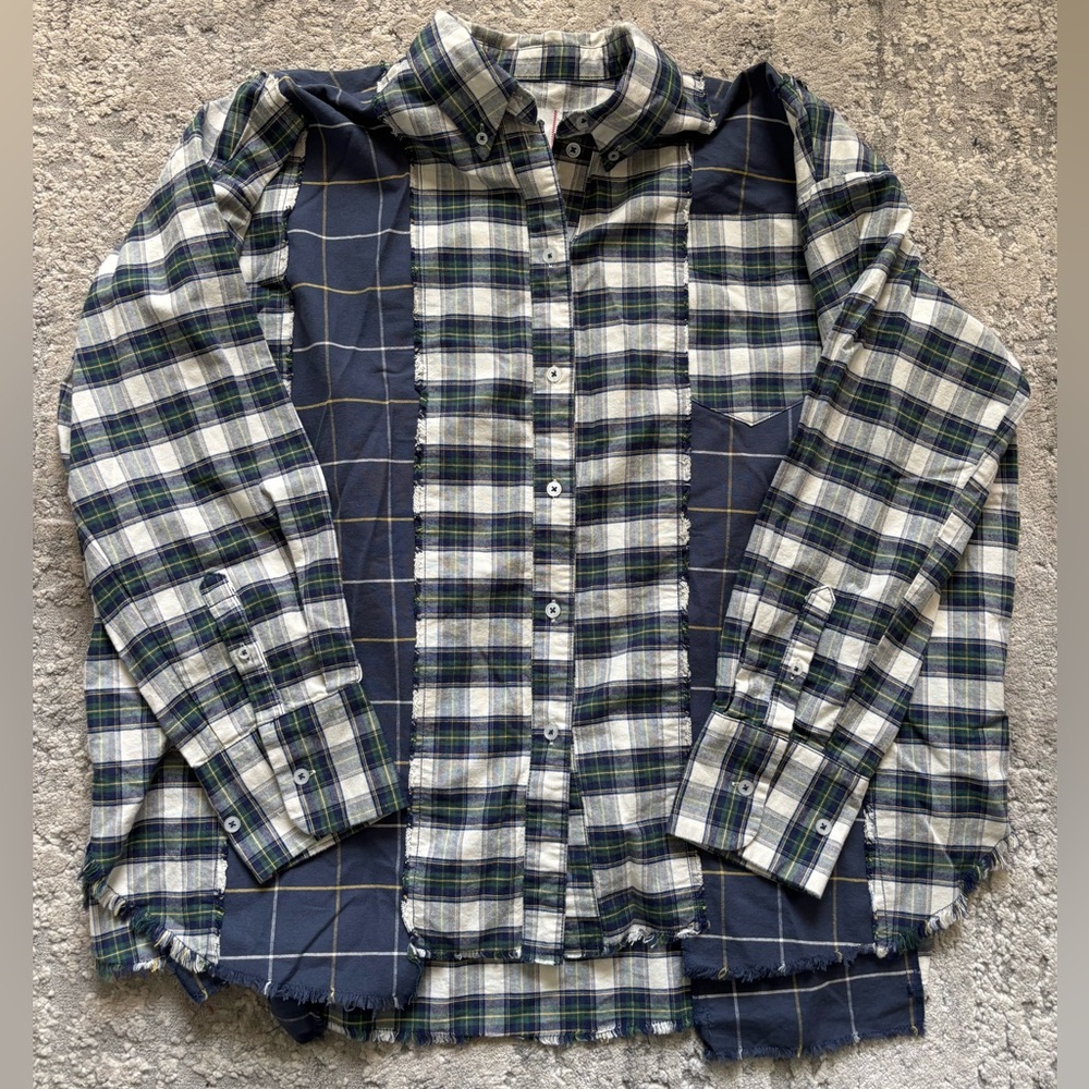 Urban Outfitters Spliced plaid button down shirt